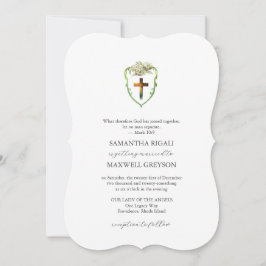 Invitaciones de boda cristianas con cresta floral