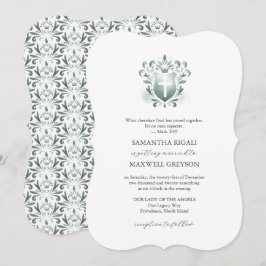 Invitaciones de boda cristianas con cresta verde s