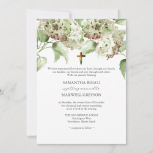 Invitaciones de boda cristianas con Hortensias Ver