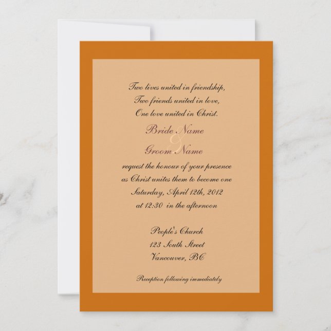 Invitaciones de boda cristianas de otoño de arte f (Anverso)
