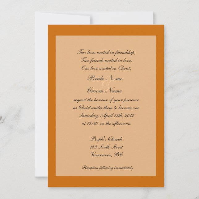 Invitaciones de boda cristianas de otoño de arte f (Anverso)