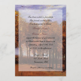 Invitaciones de boda cristianas de otoño de arte f