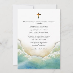 Invitaciones de boda cristianas en acuarela para b