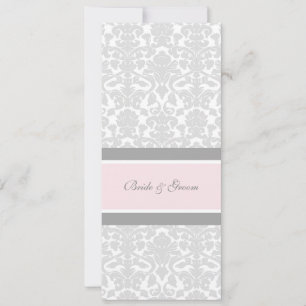 Invitaciones de boda Damasco blanco gris rosado