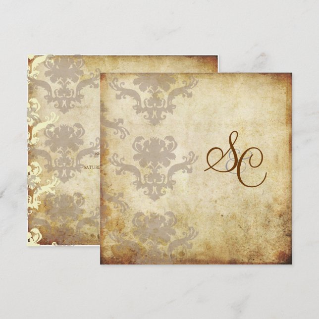 INVITACIONES DE BODA DAMASKO ANTIGÜEDADES (Anverso / Reverso)