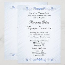 Invitaciones de boda de acento azul