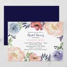 Invitaciones de boda de acuarela floral moderna