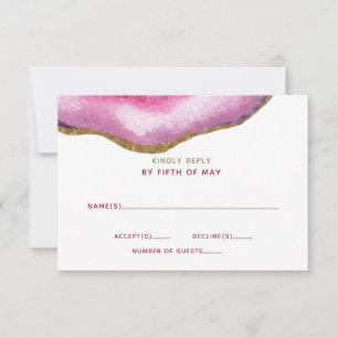 Invitaciones de boda de Ago de Gilt Rosado rsvp