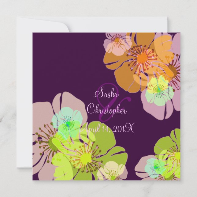 INVITACIONES DE BODA DE ALOHA/LUAU/FONDO DE DIY (Anverso)