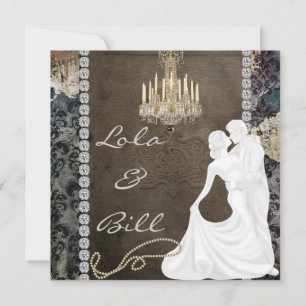 INVITACIONES DE BODA DE ANTIGUO Bling CHANDELIER