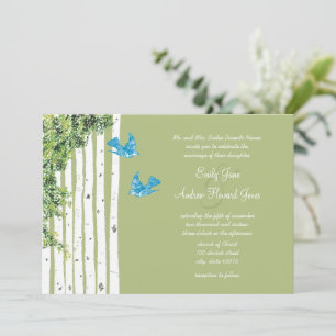 Invitaciones de boda de árbol de abedul de amor vi