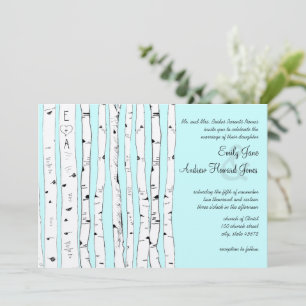 Invitaciones de boda de árbol de abedul de color A
