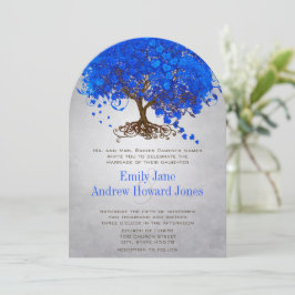 Invitaciones de boda de árbol de hoja de corazón a