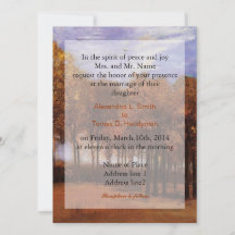 Invitaciones de boda de arte fino, paisaje de otoñ