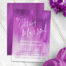 Invitaciones de boda de arte moderno morado malva