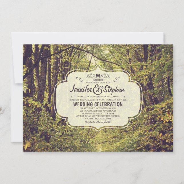 invitaciones de boda de avenida arbolada inspirada (Anverso)
