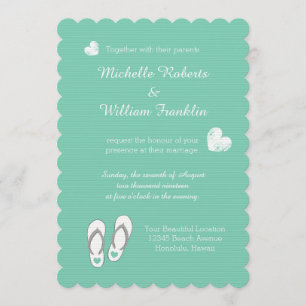 Invitaciones de boda de barandilla de playa de cor