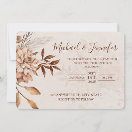 Invitaciones de boda de belleza de otoño