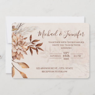 Invitaciones de boda de belleza de otoño