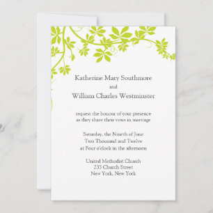 Invitaciones De Boda De Blanco Y Artreuse