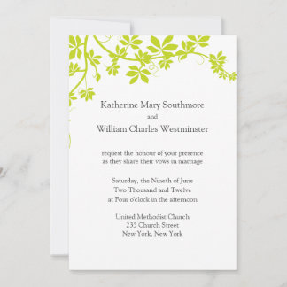 Invitaciones De Boda De Blanco Y Artreuse