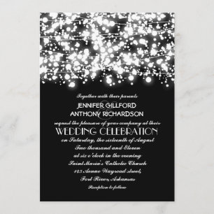 invitaciones de boda de cadenas en blanco y negro