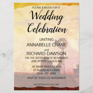 Invitaciones de boda de campo de Australia Outback