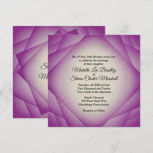 Invitaciones de boda de capas púrpuras