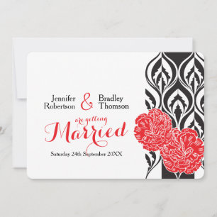 Invitaciones de boda de carnación roja de lujo mod
