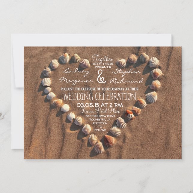 invitaciones de boda de cascos de playa (Anverso)