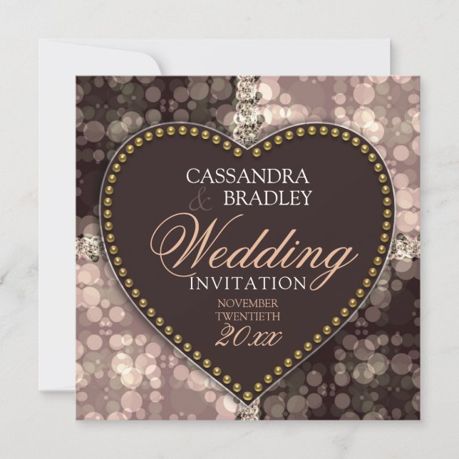 Invitaciones de boda de chocolate con burbujas de  (Anverso)