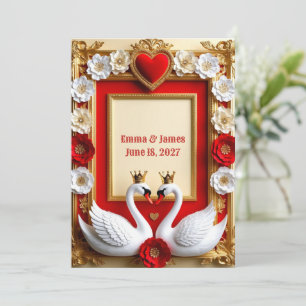 💎 Invitaciones de Boda de Cisne con Perlas y Marc