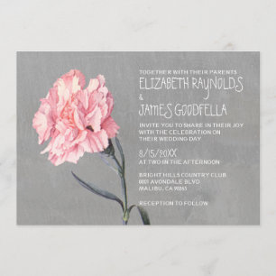 Invitaciones de boda de claveles