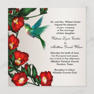Invitaciones de boda de colibrí