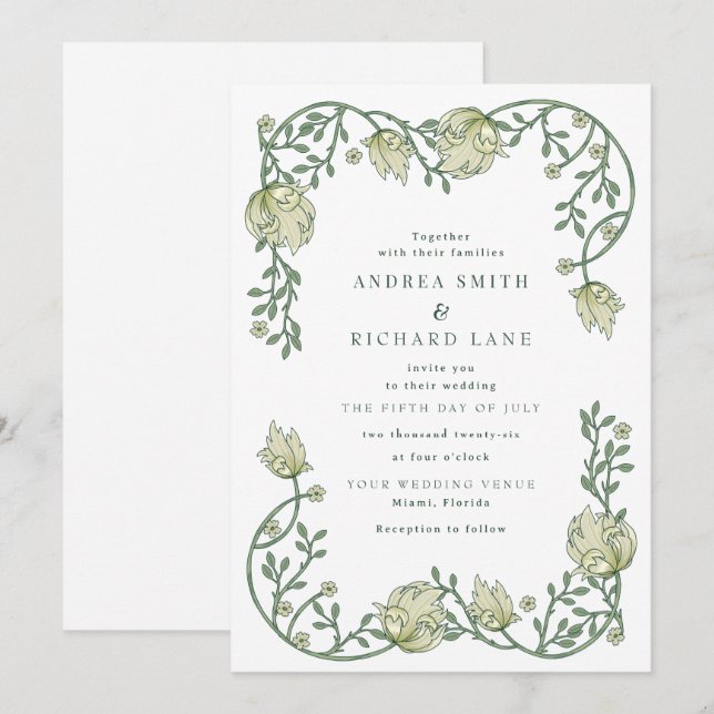 Invitaciones de Boda de Cuento de Hadas en el Jard (Anverso / Reverso)