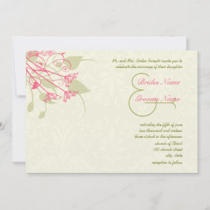 Invitaciones de boda de damasco de diente de león 