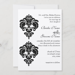 Invitaciones de boda de Damasco Negro