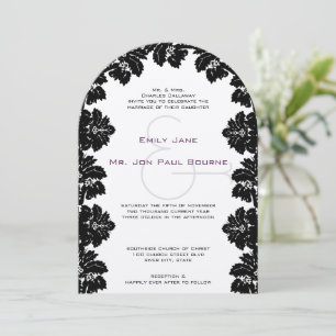 Invitaciones de boda de Damasco negro