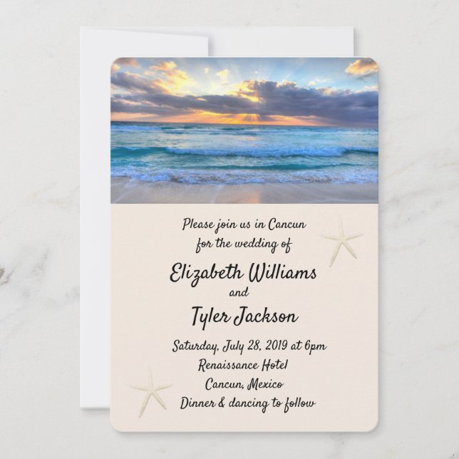 Invitaciones de boda de destino (Anverso)