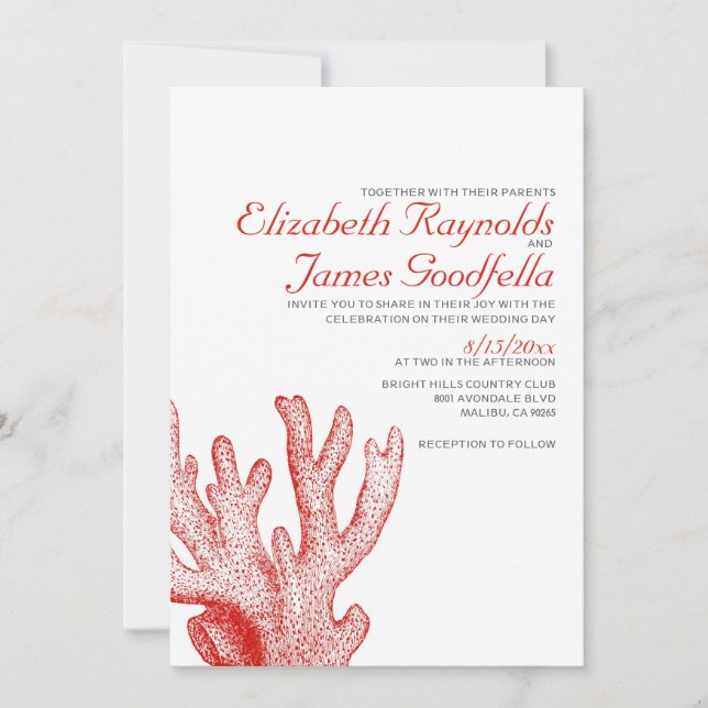 Invitaciones de boda de destino de playa (Anverso)