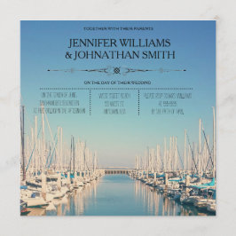 Invitaciones de boda de destino de puerto