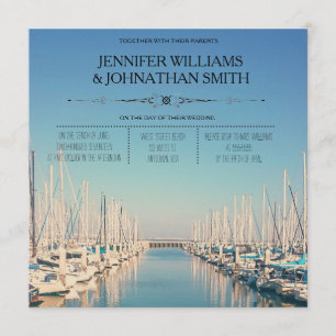 Invitaciones de boda de destino de puerto