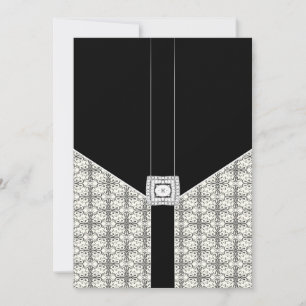 Invitaciones de boda de diamante de encaje de dama