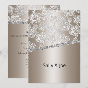 INVITACIONES DE BODA DE DIAMANTES DE bonito BRONCE