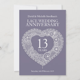 Invitaciones de boda de encaje corazón 13 años de 