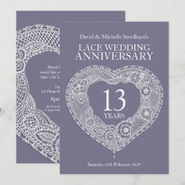 Invitaciones de boda de encaje corazón 13 años de 