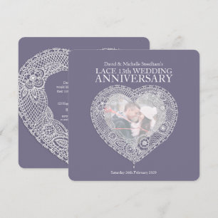 Invitaciones de boda de encaje corazón 13 años de 