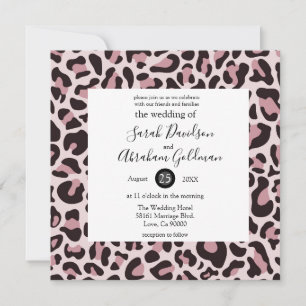 Invitaciones de boda de estampado de leopardo en o