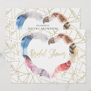 Invitaciones de boda de estilo boho chic con coraz