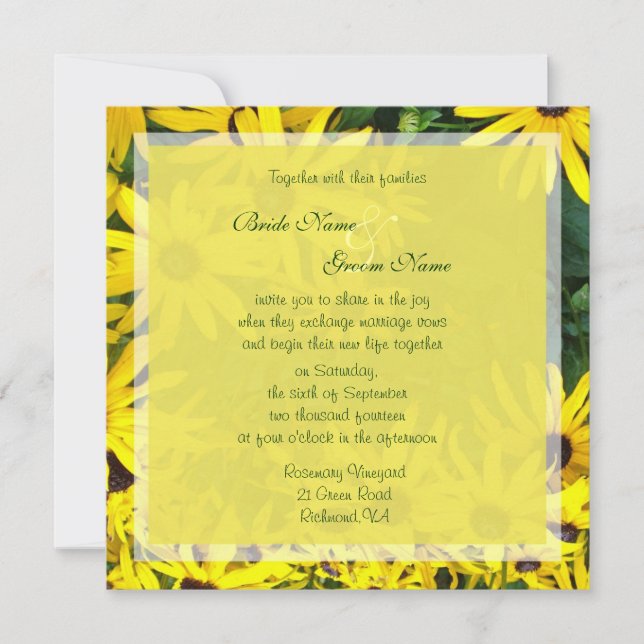invitaciones de boda de flores de margaritas amari (Anverso)